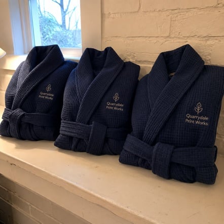 Promotional custom bathrobes with company logo
